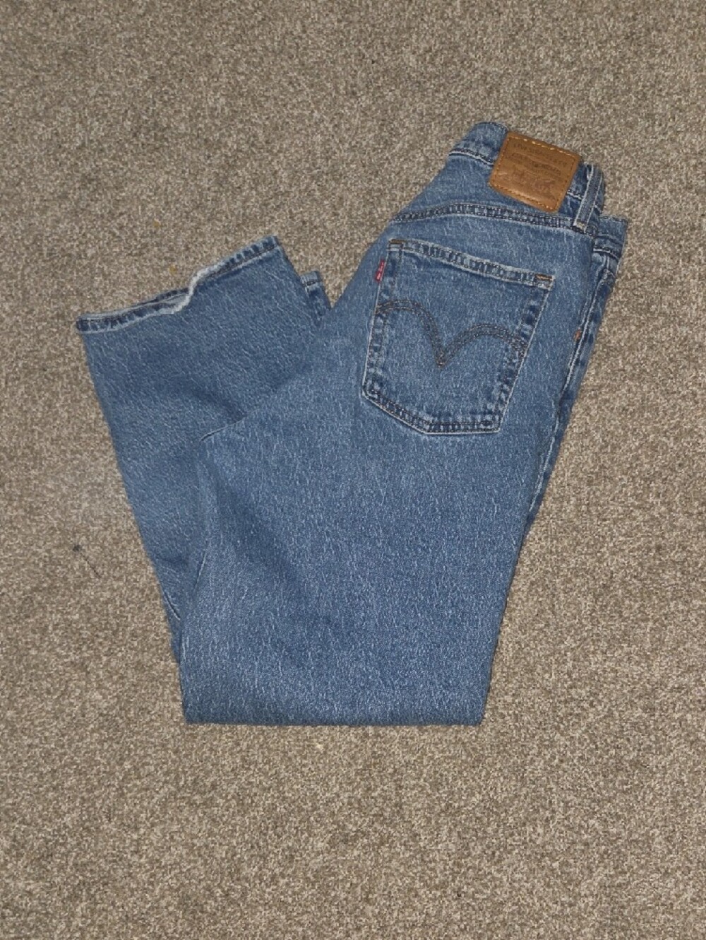 LEVI'S  Womens Ribcage Straight Ankle Jeans - Blue